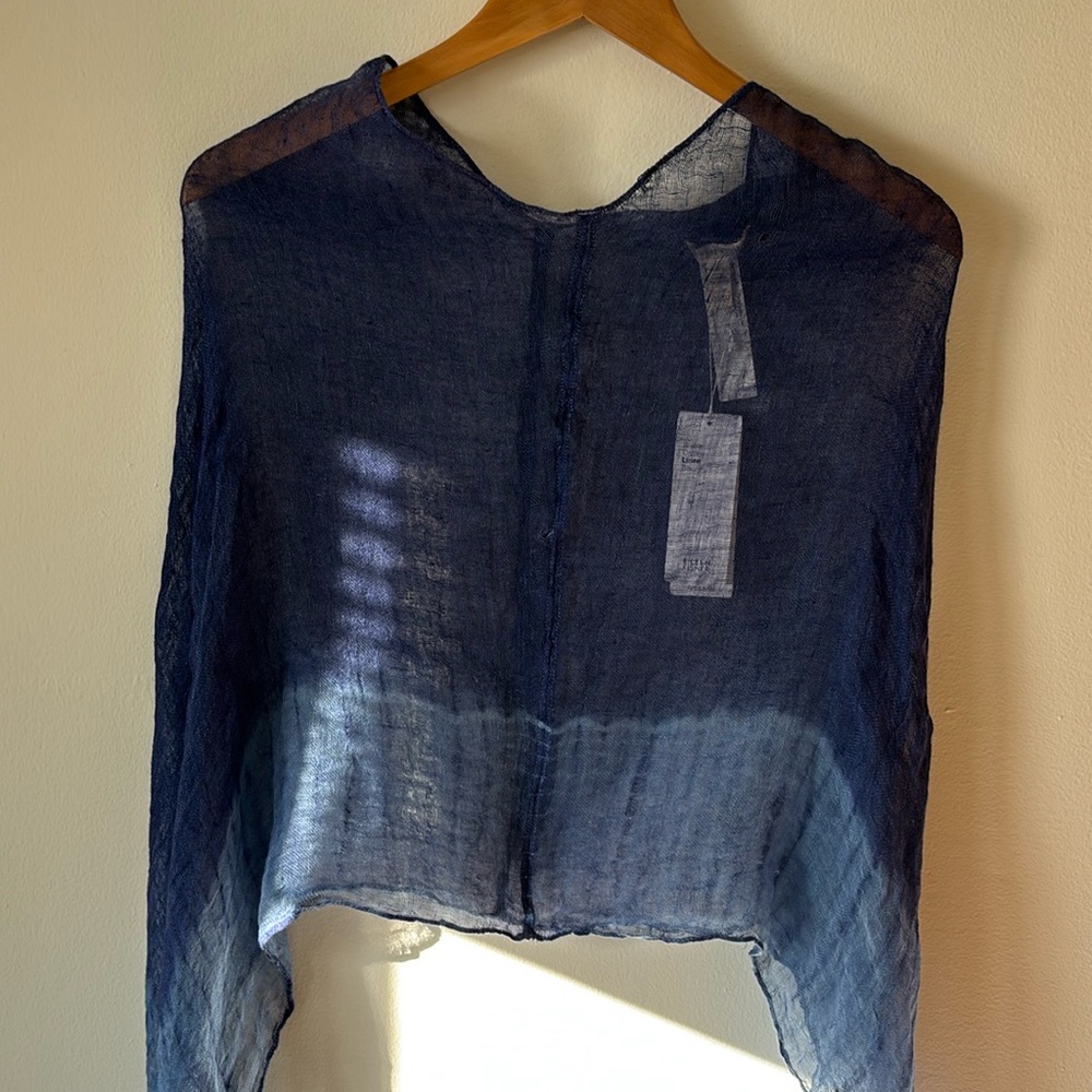 Eileen Fisher Ombré hand dyed linen shawl